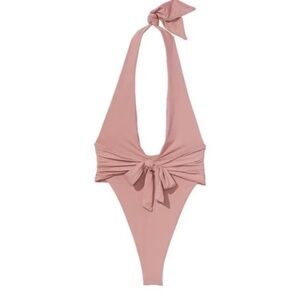 New! RIOT SWIM Milli One-Piece Halter Swimsuit Pink Mauve 3356